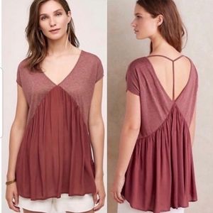 Anthropologie Meadow Rue Quincy Mauve Tunic Top